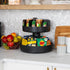 Mind Reader 2-Tier Snack Carousel, Countertop Organizer, Snack Tray, 14.25"L x 14.25"W x 14"H, Black