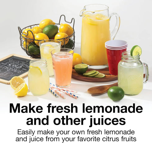 34 oz. 34 oz, 2 (66341) Proctor Silex Alex's Lemonade Stand Electric Citrus Juicer Machine, Large Pitcher, Pressure