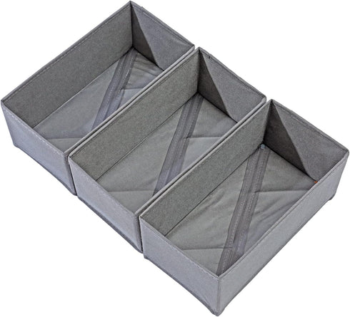 Sock Drawer Organizer Set of 3, Underwear Dividers for Dresser Drawer, Closet Cabinet Organizer for Clothes