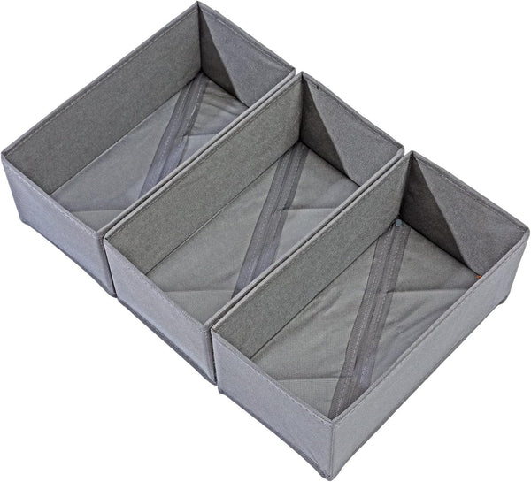 Sock Drawer Organizer Set of 3, Underwear Dividers for Dresser Drawer, Closet Cabinet Organizer for Clothes