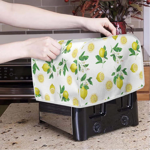 Toaster Cover 2 Slice, Lemon Theme Small Appliance Cover for Kitchen, Dust and Fingerprint Protection