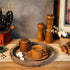 Hanobe Rustic Wooden Serving Tray, Round Decorative Butler Tray for Home Decor Centerpiece
