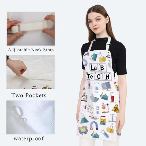 BDPWSS Lab Technician Gifts Science Aprons with Pocket, Lab Assistant Graduation Gift, Periodic Table