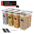 DWËLLZA KITCHEN Cereal Containers Storage 4 Pack, 135 fl. oz Airtight Food Storage Containers for Pantry
