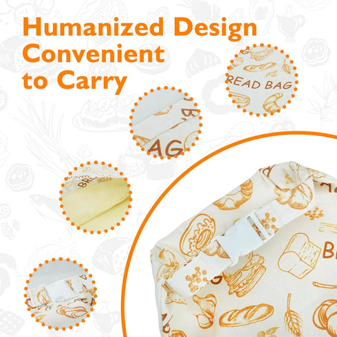2 Pack Packaging Bread Bags For Homemade Bread,Cotton Beeswax Bread Bags For Sourdough,Waxed,Reusable Cloth Bread Bag