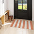 OJIA 24"x35" Front Door Mat, Cotton Woven Washable Orange Striped Porch Rug for Indoor Outdoor