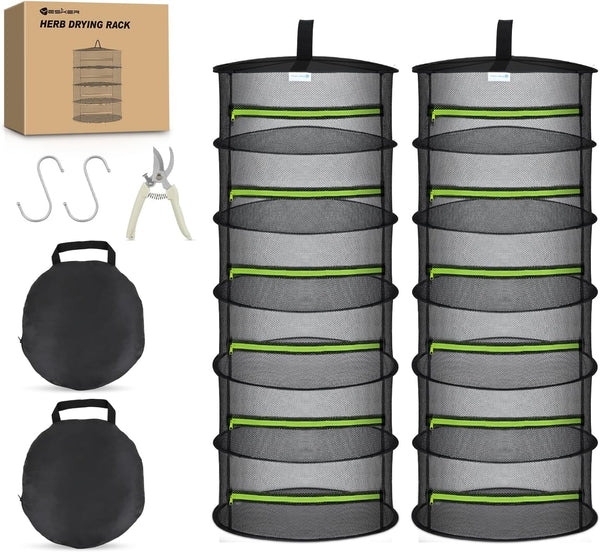 Yesker 6 Layer Herb Drying Rack Hanging Mesh Net Foldable Plant Drying