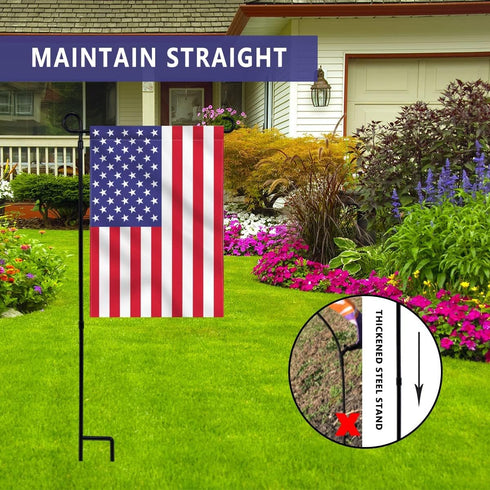 YEAHOME Garden Flag Stand Holder, Metal Premium Weather-Proof Flagpole for Christmas Garden Decor
