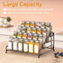 4-Tier-Spice-Rack-Organizer-for-Cabinet, Countertop (Black-1 Pack) RUILALIFE Adjustable Depth Spice Holder Shelf
