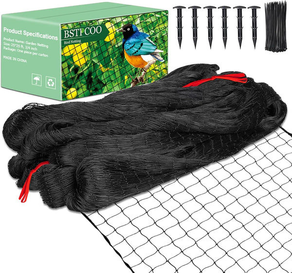 BSTPCOO 25'x25' Bird Netting for Chicken Coop, Nylon 3/4" Mesh Poultry Netting