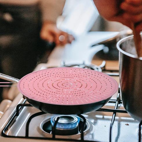 Cabilock 1pc Silicone Splatter Screen Oil Cooking Lid for Frying Pan, Easy to Clean Pot Cover for Kitchen Use