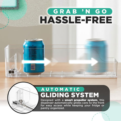 Oizeir 2-Pack Automatic Soda Can Organizer - - Soda Can Dispenser For Refrigerator - Automatic Drink Holder For Fridge