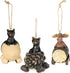 Slifka Sales Co. Bear & Moose Driving Christmas Ornaments, 3 Piece Decorative Set