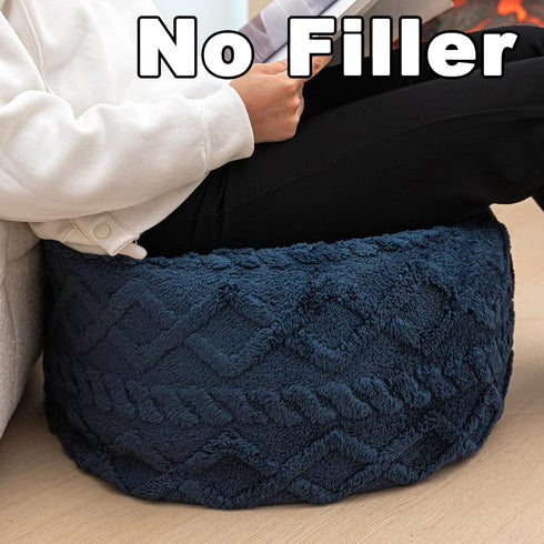 Poofieotto 20Diameter x12Height Inches Unstuffed Pouf Ottoman Cover Handmade Footstool Ottoman Storage Solution Floor