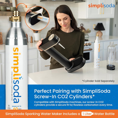 CO2 Simpli Soda BL Sparkling Water Maker, Premium Soda Streaming Machine, Carbonated Water Machine and Soda Maker
