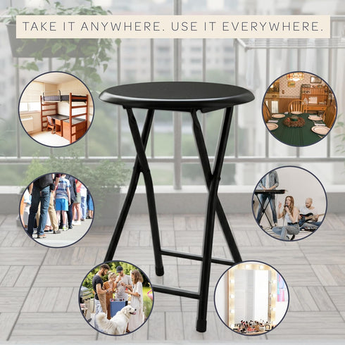 225lb Counter (18-Inch, Lavish Home Backless Folding Stool with Capacity for Kitchen or Rec Room - Portable Indoor Bar