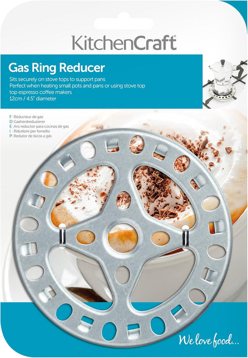 KitchenCraft Gas Ring Reducer Trivet, Galvanised Iron, 12 cm, Silver
