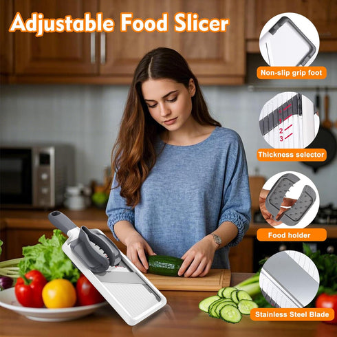 ADODU Mandoline Slicer for Kitchen, Adjustable Stainless Steel Blade, Vegetable Slicers, Slicer Vegetable Cutter