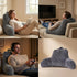 GRASS BROOK Faux Fur Reading Pillow for Bed Adults, Ultra Soft Plush Floor Backrest Pillow with Side Pockets for Bed