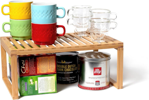Lipper International Bamboo Kitchen Cabinet Shelf for Organizing a Pantry, Countertop, or Bathroom, 15 5/8" x 10" x 6 1/4" by Lipper International