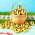 18Pcs 2.3" JOYIN Gold Easter Eggs, Metallic Plastic Empty Eggs Fillable for Easter Hunt Supplies, Basket Stuffers, Toys
