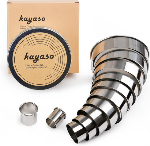 Round Cutters in Graduated Sizes, Stainless Steel, 12 Pc Set