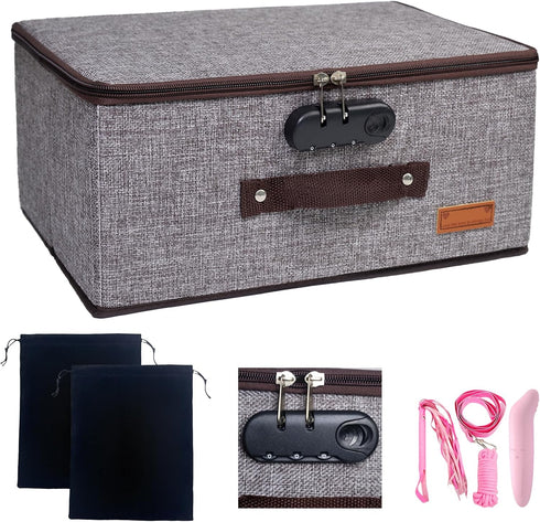 MXQHXZSX Locking Adult Game Toy Storage Organizer Lock Box Toy Storage Bins Game