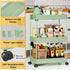 3-Tier SPACEKEEPER Green Rolling Storage Cart, Bathroom & Kitchen Organizer, Modern Plastic Frame, Adjustable Shelves