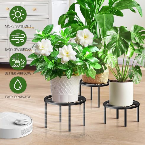 3-Pack Use(10.24" 10.24" 8.66" TOSKING Plant Stands - Heavy Duty Low Plant Stand, No Assembly Required Risers