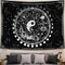 Twelve Constellation Tapestry, Black and White Sun and Moon, Yin and Yang Mystic Wall Hanging for Home Decor
