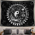 Twelve Constellation Tapestry, Black and White Sun and Moon, Yin and Yang Mystic Wall Hanging for Home Decor