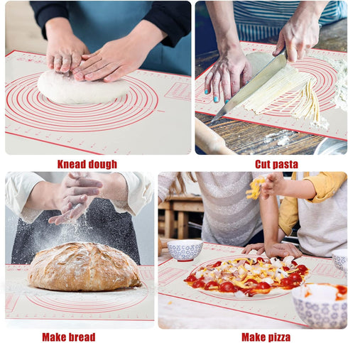 Large Silicone Baking Mat, 16" x 24" Non Slip Pastry Mat for Rolling Out Dough, Oven Liner with Measurement