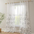 Madison Park Cecily Semi Sheer SINGLE Panel Window Curtain - 50x84", Burnout Botanical Print, Leaves Grey (Pack of 1)