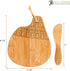 Totally Bamboo Tonga Serving Board and Spreader Set, 7-1/2" x 8-1/2"