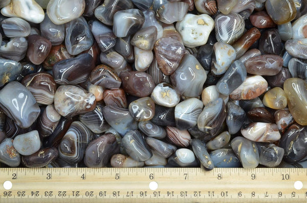 1/2 lb Tumbled Grey Botswana Agate Stones from Africa - Fantasia Materials, 1" to 1.25" avg. (Size #7)