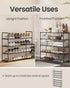 4-Tier 20-25 11.8 36.2 29.1 Inches, ULSA14BK SONGMICS Shoe Rack, Shoe Organizer, Metal Storage Shelf, Upright or Upside