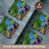 3D Rose Garden with Blue Adirondack Chair - Pot of Flowers Soft Coasters - Multicolor
