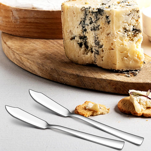 E-far 6 Pack Butter Spreader Knife Set, 7-Inch Stainless Steel Cheese Dessert Knives for Kitchen and Parties