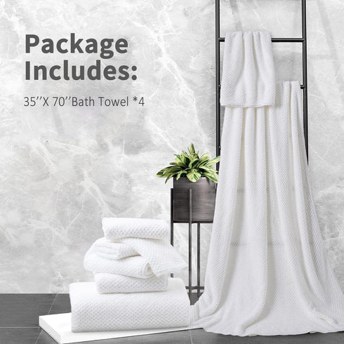 Set 4 (35"x70"),Oversized Set Extra Large Bath Towel of Bath Sheet Super Soft Highly Absorbent Jumbo Bathroom Towel