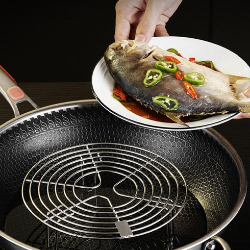 Round Steamer Rack and Cooling Rack - Stainless Steel Pot Trivet, Cooking Rack for Baking, Canning, Steaming