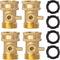 Xiny Tool Brass Garden Hose Shut Off Valve | Heavy Duty 3/4 Inch Solid Brass with 4 Extra Rubber Washers
