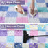 KICMOR 5x7 Purple Rainbow Checkered Area Rugs for Living Room, Colorful Fluffy Soft Fuzzy Shag Shaggy Bedroom Carpet
