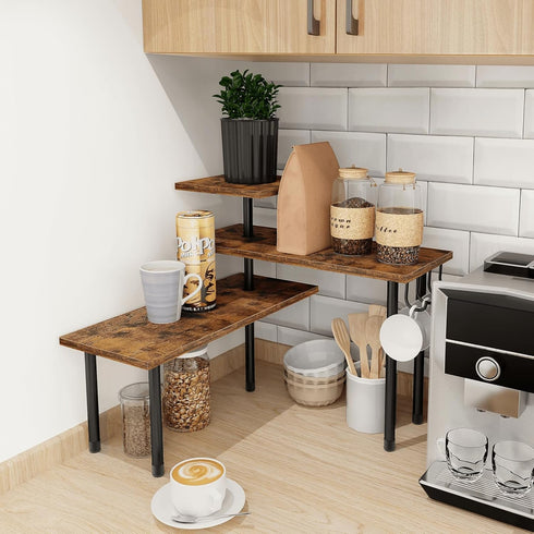 Homode Kitchen Countertop Organizer Corner Shelf, 3 Tier Space Saving for Kitchen Counter
