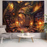 Accnicc 60 44 inch Forest Library Tapestry Tree Bookshelf Tapestries Wall Hanging Vintage Fantasy Fairy Treehouse Book