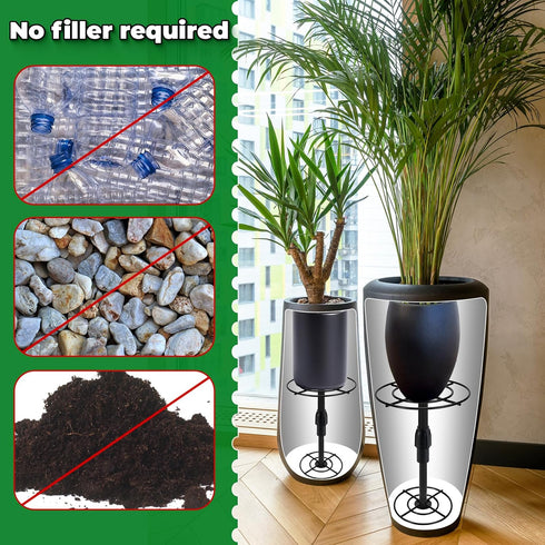 VICAMB 1 Pack 6-10.5in Pots(5.9" 7.87" 9.84" Adjustable Plant Risers for Inside Pots,Metal Planter Lift Inserts Fillers