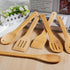 IOOLEEM Bamboo Wooden Spoons for Cooking, 6 Pcs 12 Inch Non-Stick Kitchen Utensils Set, Durable Wooden Spatula Spoons