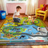 5x7ft Nayoroom Wildlife Park Play Rug - Kids Carpet with Animals Words Design, Non-Slip Faux Wool Educational Rug