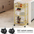 Bar Cart, Serving Cart for Home, Microwave Cart, Drink Cart, Mobile Kitchen Shelf with Wine Rack and Glass Holder