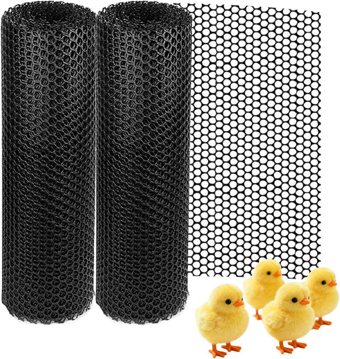 2-Rolls Plastic Poultry Netting with 1/2"(12.7mm) Hole 24" x10 Ft - DIY