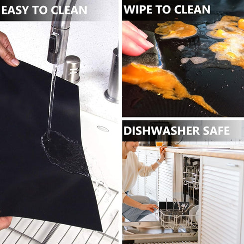 Oven Liners for Bottom of Oven - 4 Pack Large Heavy Duty Nonstick Mat for Electric & Gas Ovens, 16x24 Inch